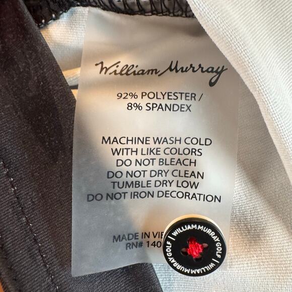 William Murray Men’s M Golf Polo Shirt Black Whiskey Print Stretch Performance - Picture 8 of 13